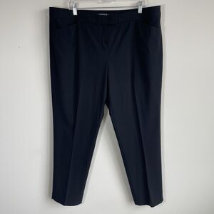 Lafayette 148 Women's Irving Slim Tapered Leg Pants Stretch Wool Black Plus 16